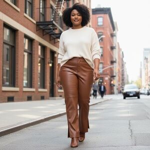 Brown Faux Leather Pants
New